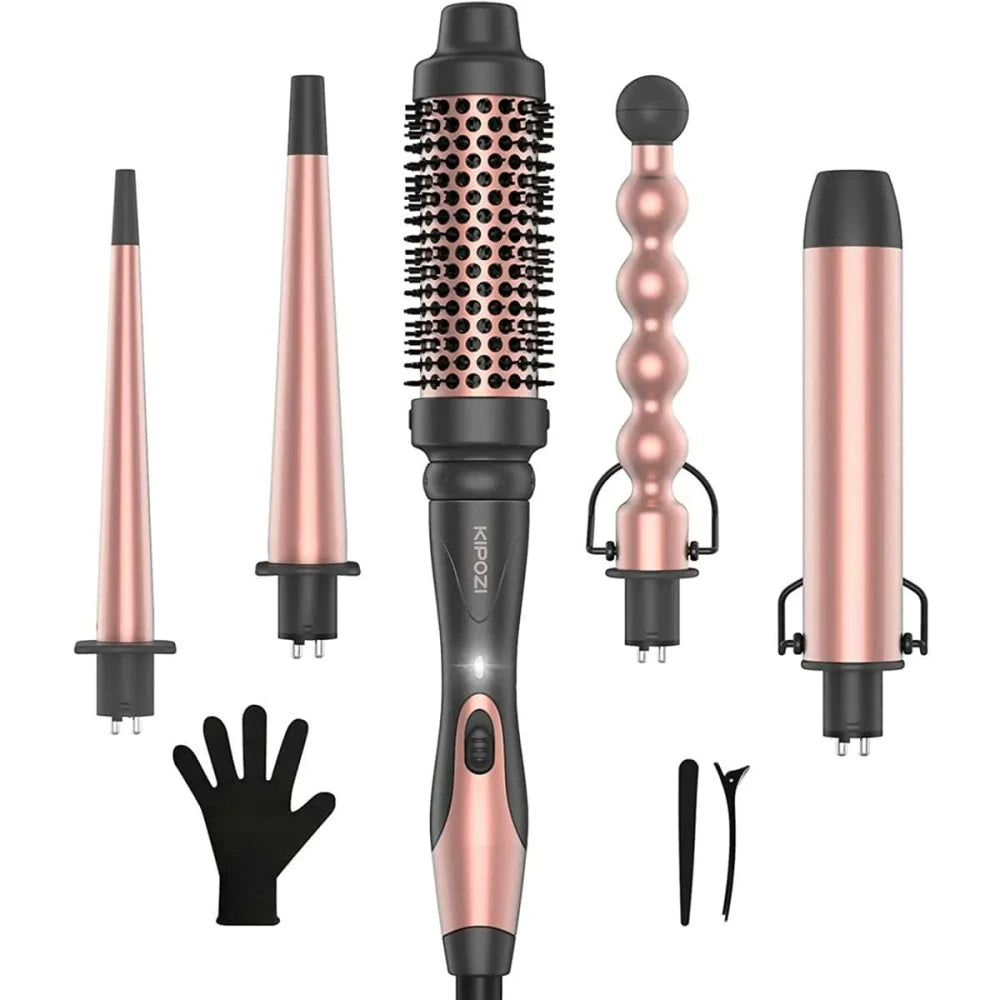 5-in-1 Ceramic Curling Wand Set