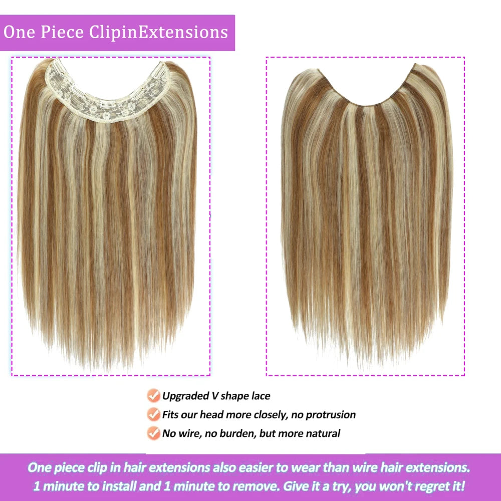 One Piece Human Hair Extensions