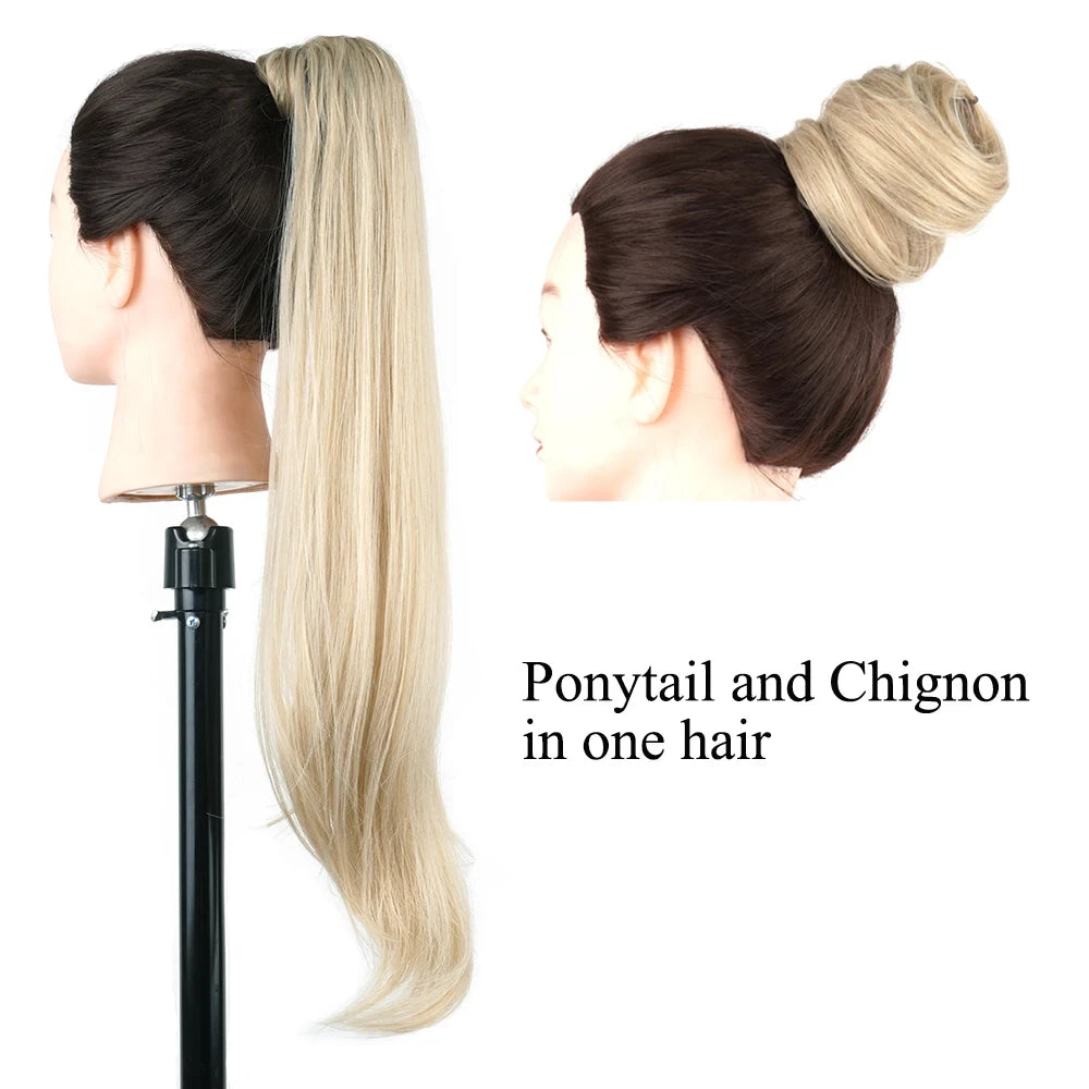 Long Layered Blonde Ponytail Extension