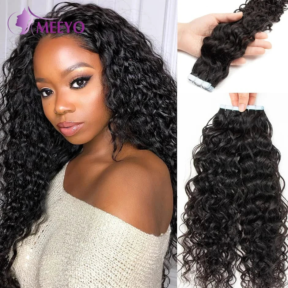 Brazilian Deep Wave Tape Hair Extensions