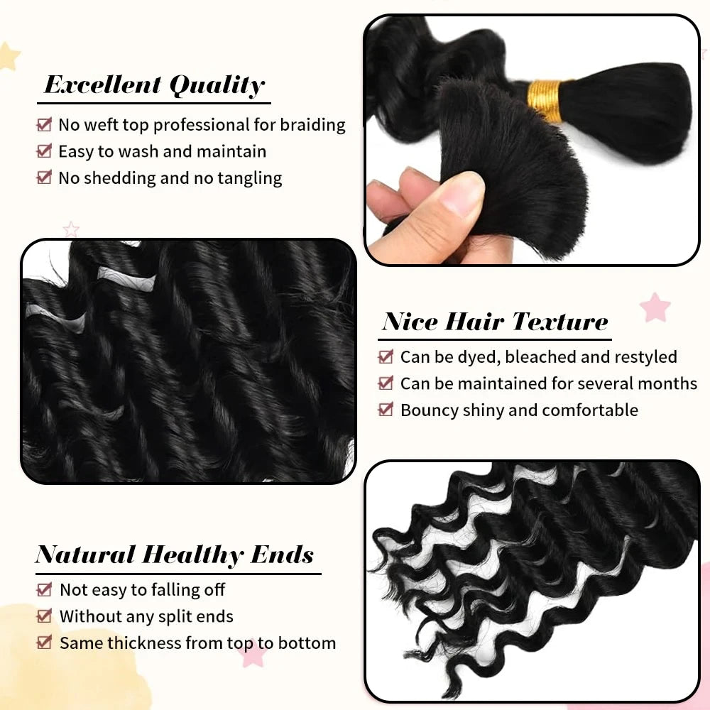 Brazilian Virgin Deep Wave Braiding Hair