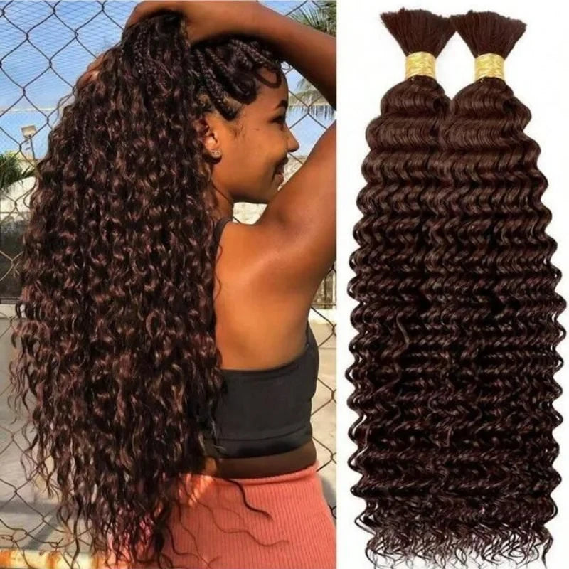 Deep Wave Human Hair Braiding Bundles