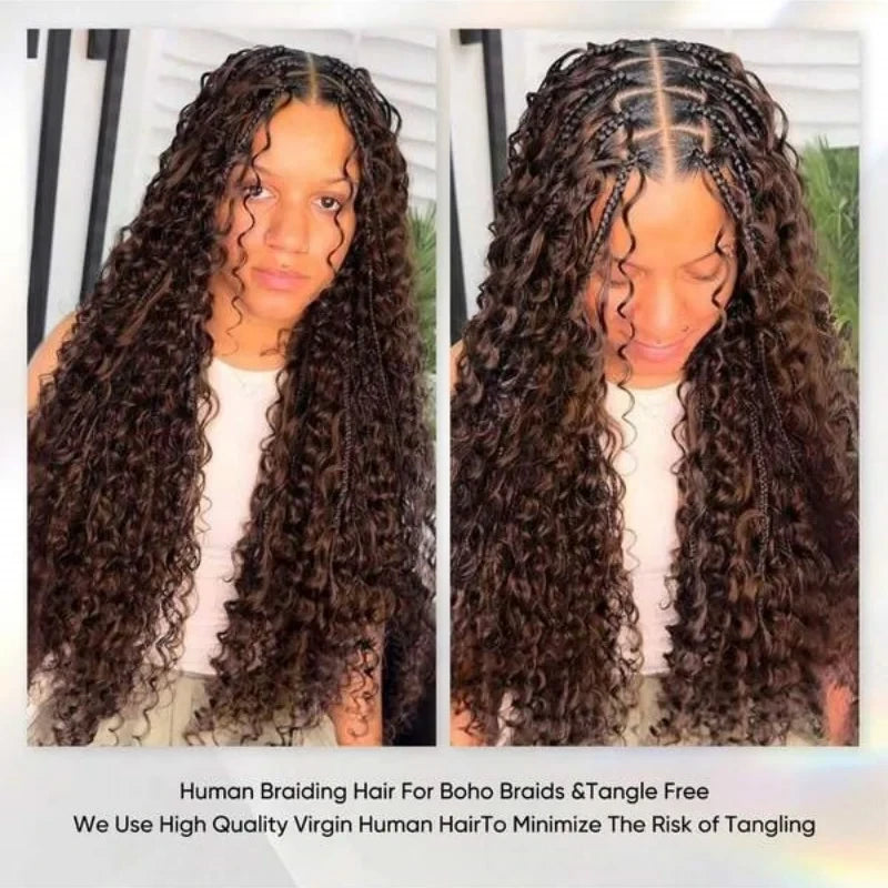 Deep Wave Human Hair Braiding Bundles