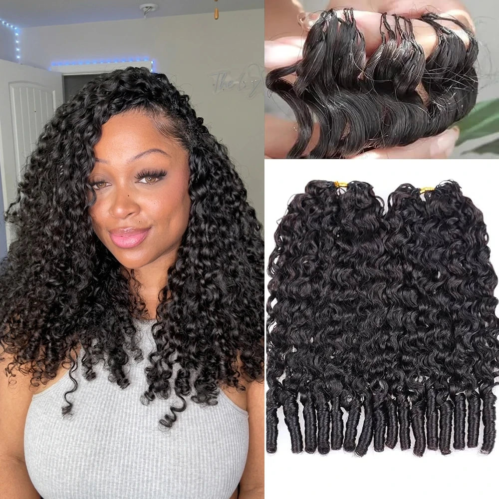 Burmese Curly Human Hair Braiding Extensions