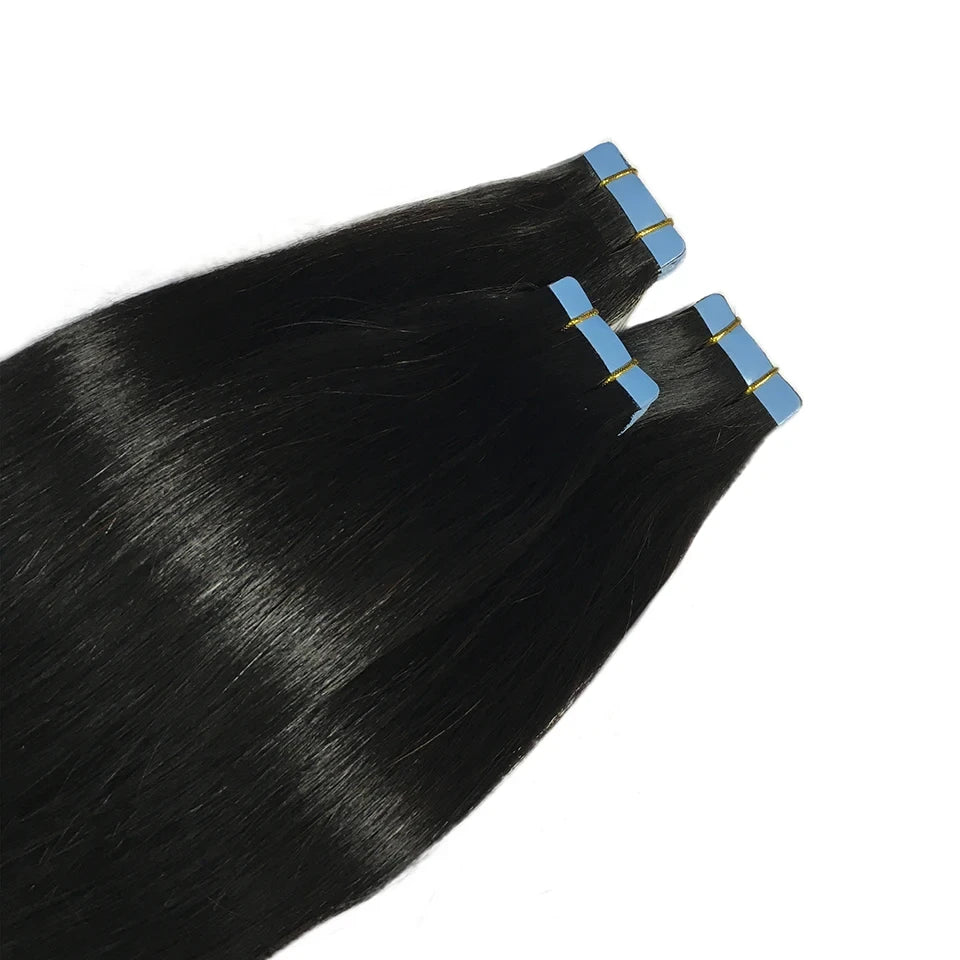 Straight Remy Human Hair Tape Extensions